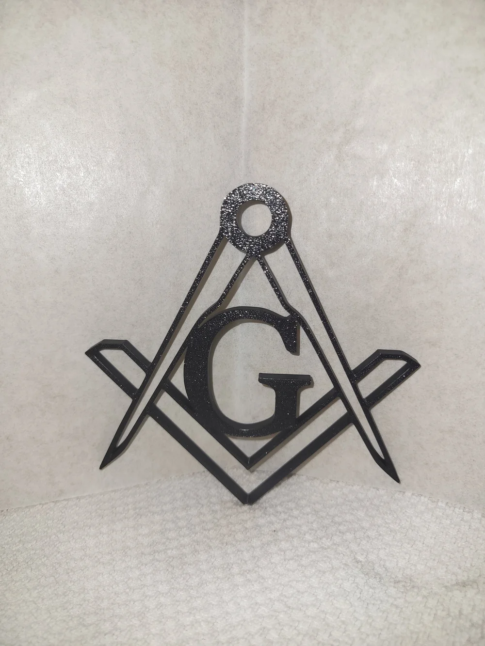 Black Masonic Square and Compass Wall Decor - Home Wall Accent